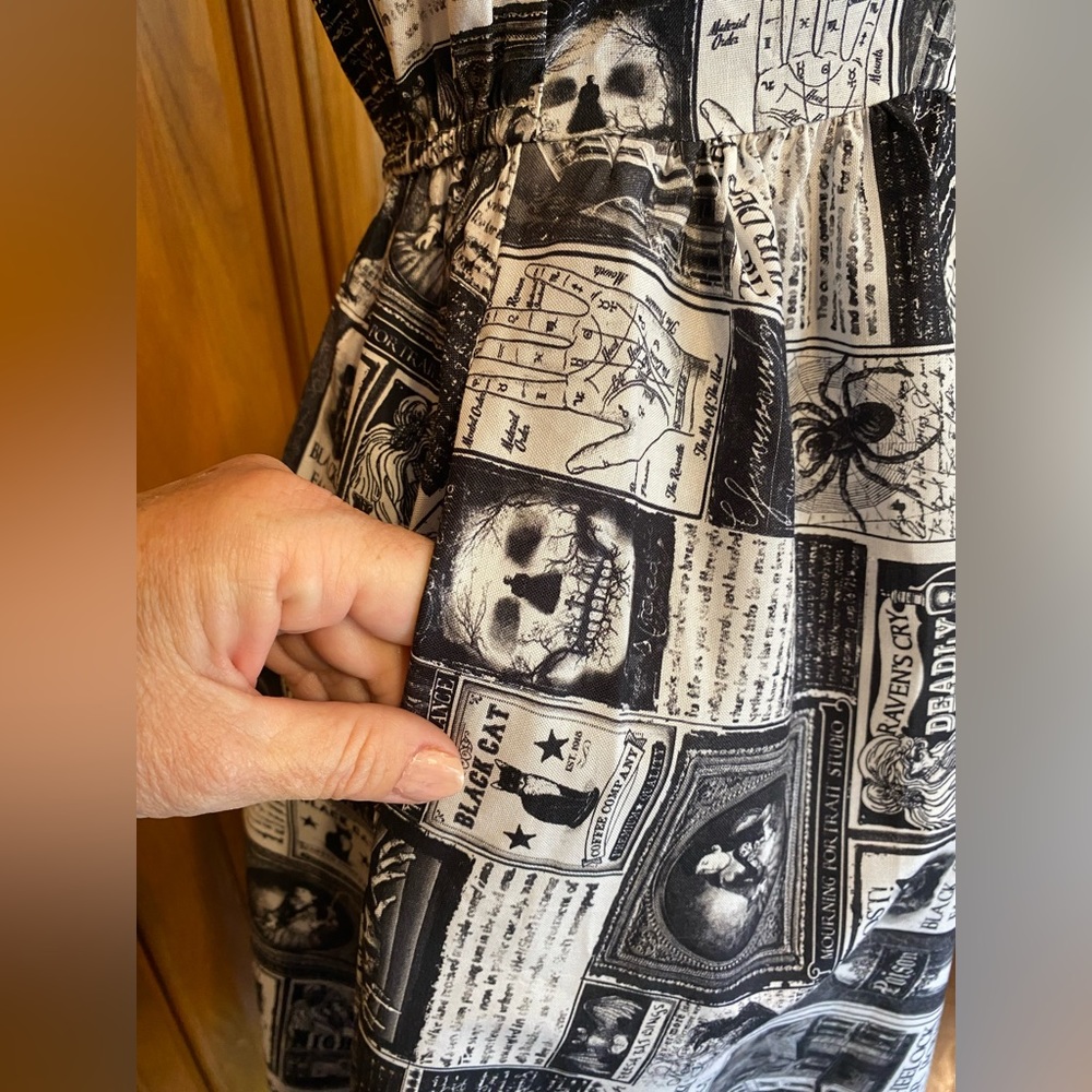 SPOOKY HAUNTED MACABRE DARK SWING PINUP HALLOWEEN RETRO DRESS - Picture 5 of 8